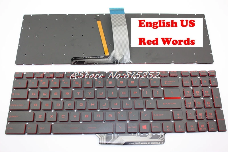 С украшением в виде кристаллов клавиатура для MSI GE62 2QC 2QD 2QE 2QF 2QL 6QC 6QD 6QE 6QL 7RD 7RE GE62MVR 7RG