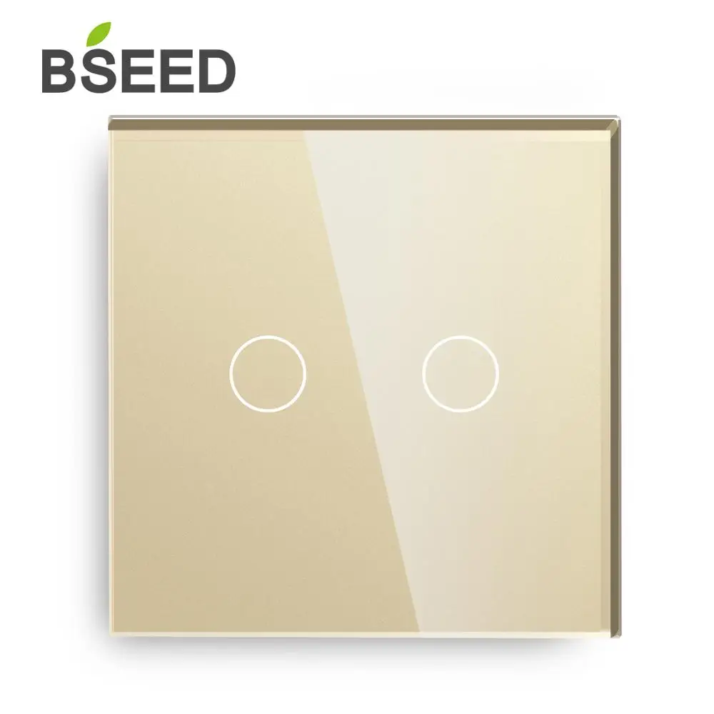 Сенсорный диммер Bseed Mvava переключатель европейского стандарта 2 клавиши 1 канал
