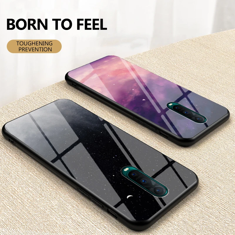 

For OPPO Find X2 X3 Pro Case Luxury Tempered Glass Hard Phone Cover F3 F5 F7 F9 F11 F17 F19 R17 Pro R9 R9S R11 R11S Plus Cases
