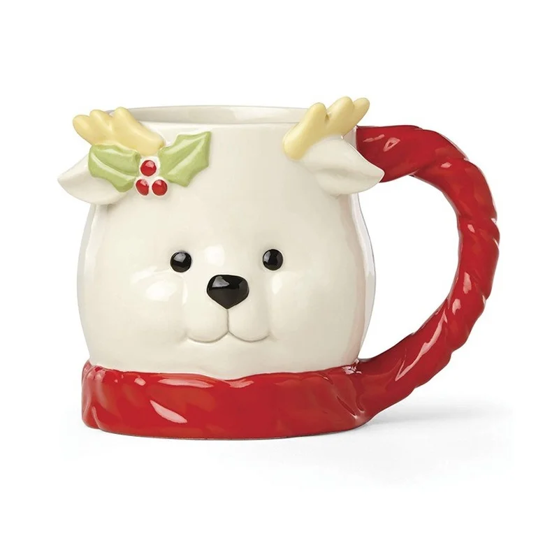 

Christmas Mug Christmas Ceramic Cup Cartoon Animal Cup Hand Painted Sloth Cup Customized