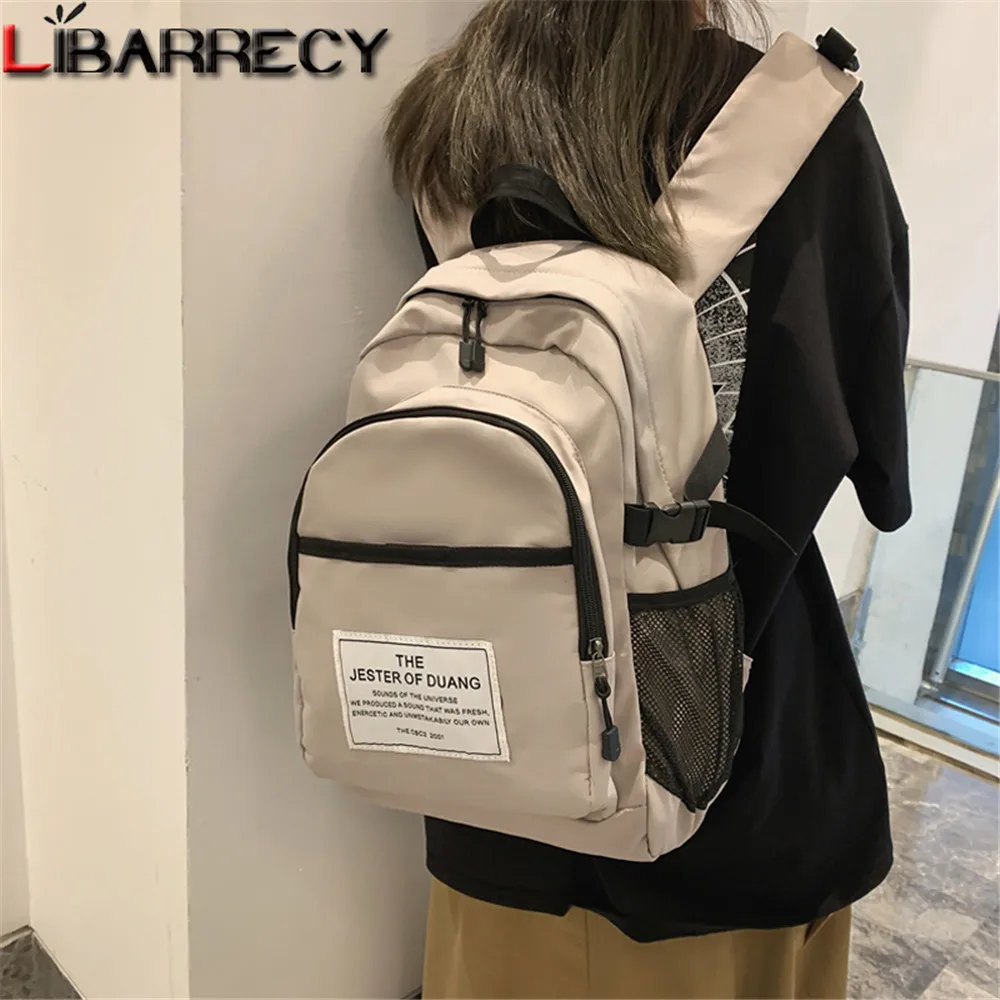 

Дизайнерский женский рюкзак с надписью, нейлоновые однотонные школьные ранцы для студентов, повседневные вместительные дамские сумочки на...