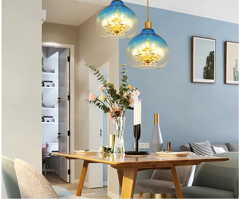 Скандинавские 9 головок Vintage Led Lamp личность железа искусство гостиной блики