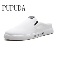 pupuda canvas shoes youth men summer half slippers breathable men casual shoes fashion trend jogging shoes male sneakers men