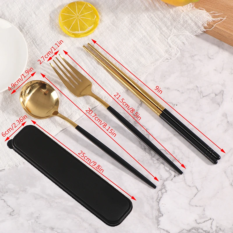 Портативная Милая Ложка Вилка палочки для еды набор посуды путешествий и школы с