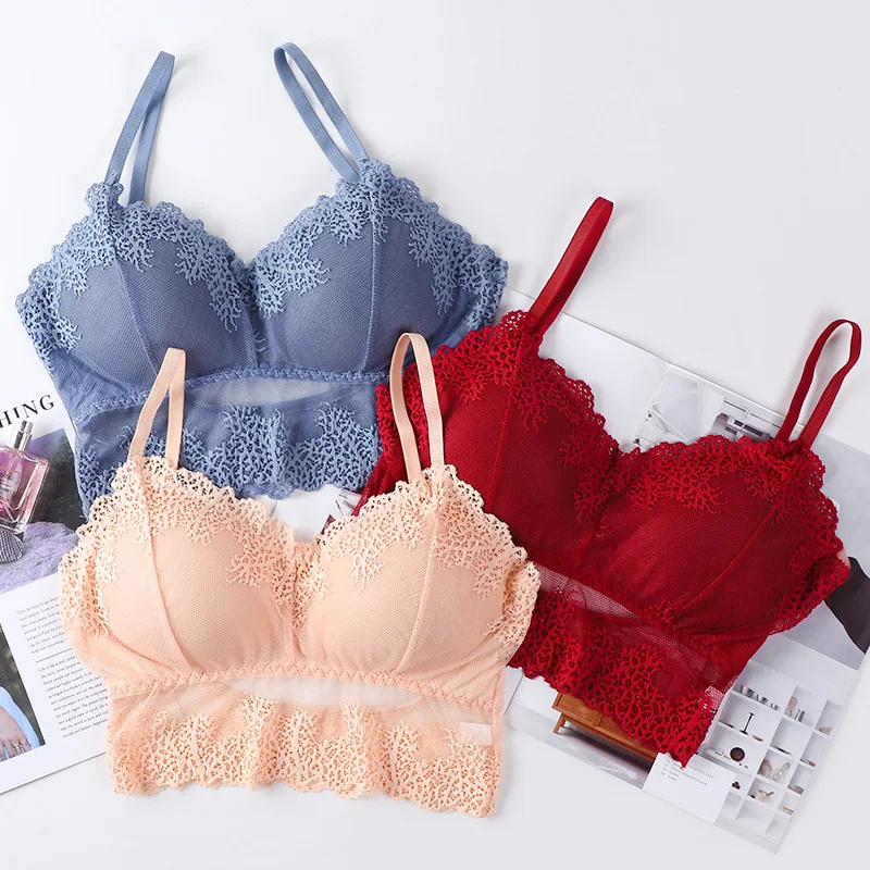 Новый женский бюстгальтер без косточек с глубоким u образным вырезом кружевной
