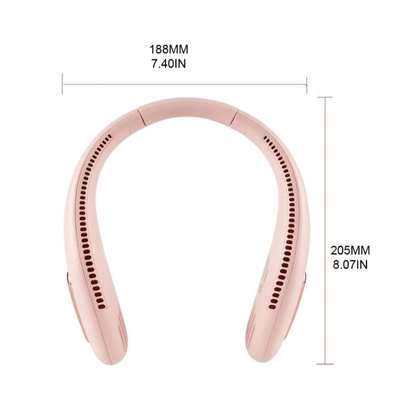 

Portable Hands Free Neck Fan Rechargeable Hanging Personal Fan 4 Wind Speeds M2EE