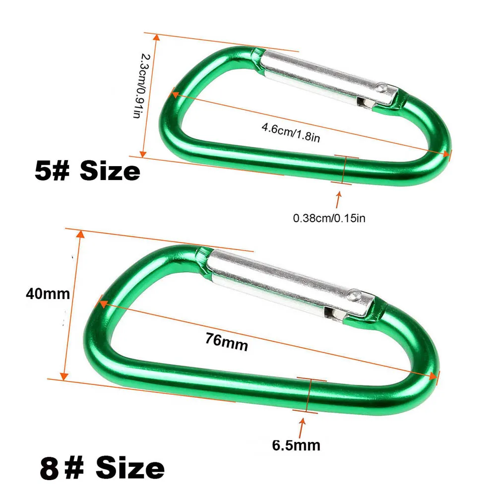 

10pcs Quick-release Lightweight Aluminium Alloy D-shape Keychain Hiking Keychain Carabiner Hook Buckle