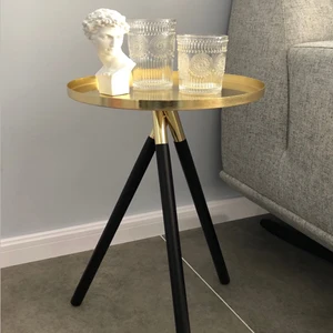 Минималистичный креативный Золотой Круглый чайный столик в скандинавском стиле