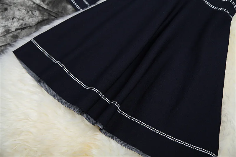 Новое Брендовое модное дизайнерское осеннее платье для подиума женское Vestidos с длинными рукавами и пуговицами, однотонные короткие вязаные платья-свитера Aline