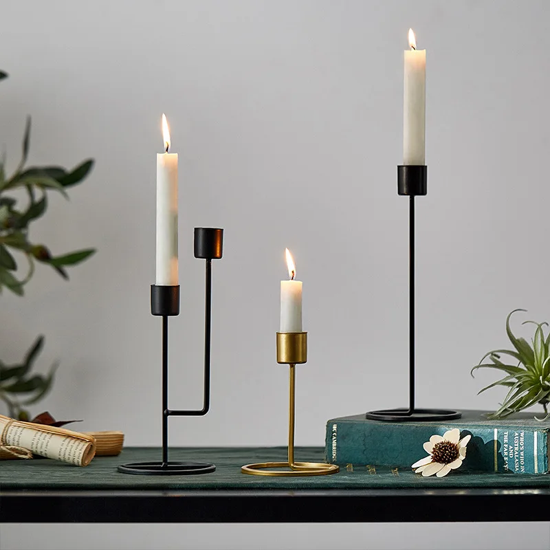 

Europe Home Decoration Metal Candlestick Living Room Wedding Desktop Decoration Accessories Gold Candle Holdes Holiday Gifts