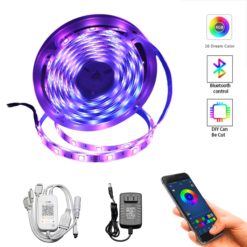 Светодиодная ленсветильник 5 м USB Bluetooth 5050 RGB светильник SMD в постоянного тока -