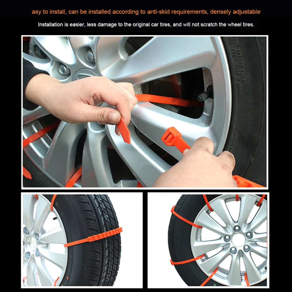 10 шт. нейлоновая цепь для снега зимние колеса шин Снежный автомобильный ремень