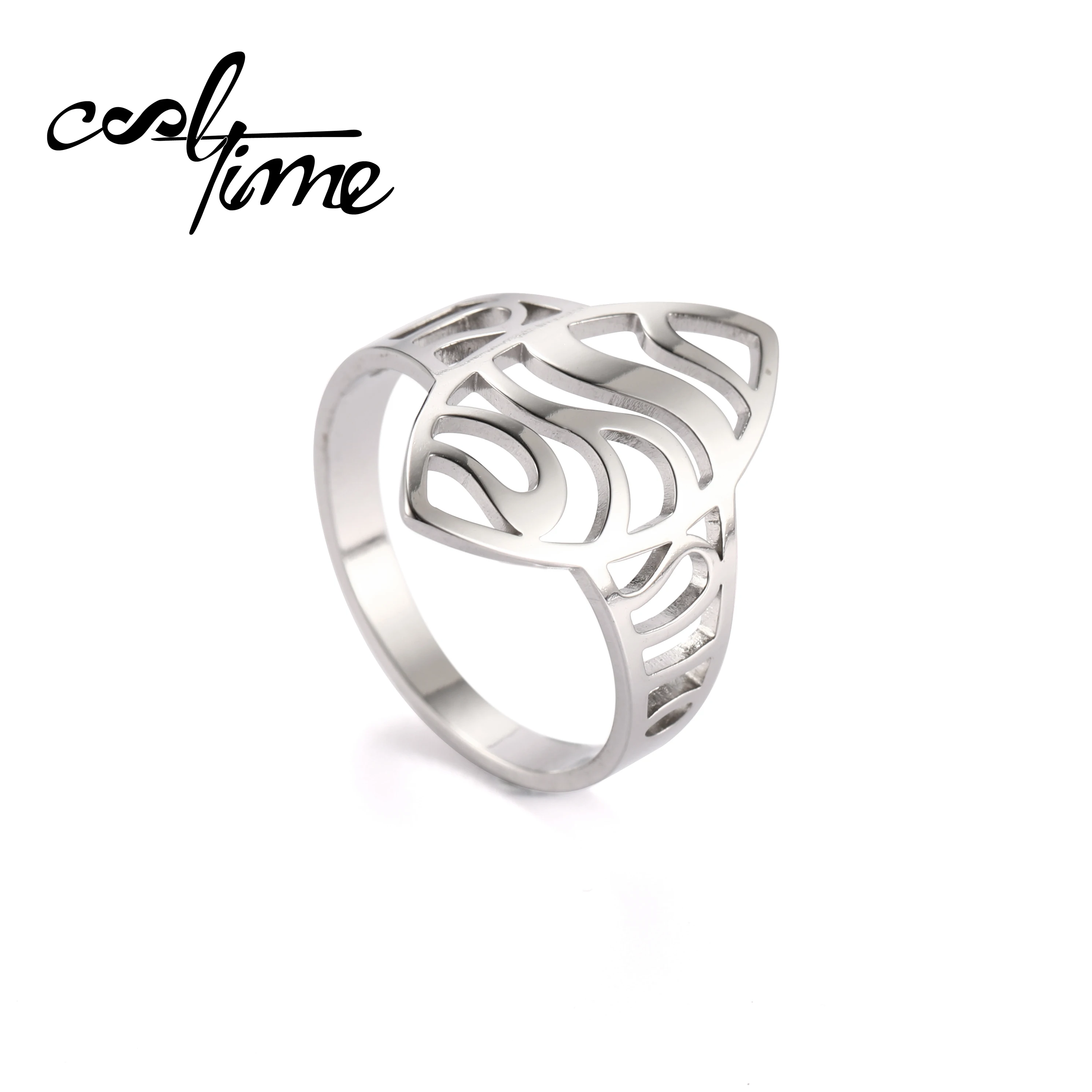 Модное ажурное кольцо COOLTIME из нержавеющей стали для мужчин и женщин подарок на
