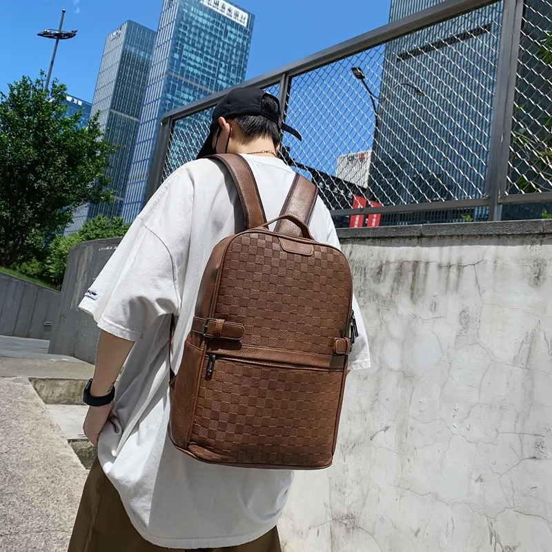 Брендовый мужской рюкзак из искусственной кожи портфель для школы повседневные