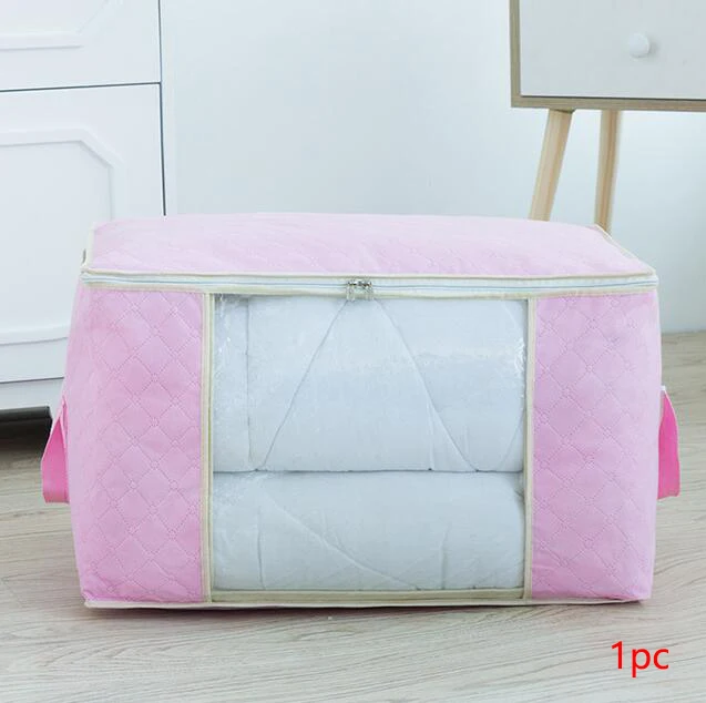 Pink 1/3 шт портативный контейнер для хранения одежды одеяло одежда под хранение для спальни складной хранения организации стеганый мешок хранение одежды стеганая сумка для гардероба для шкафа купе шкаф для одежды - Цвет: Pink