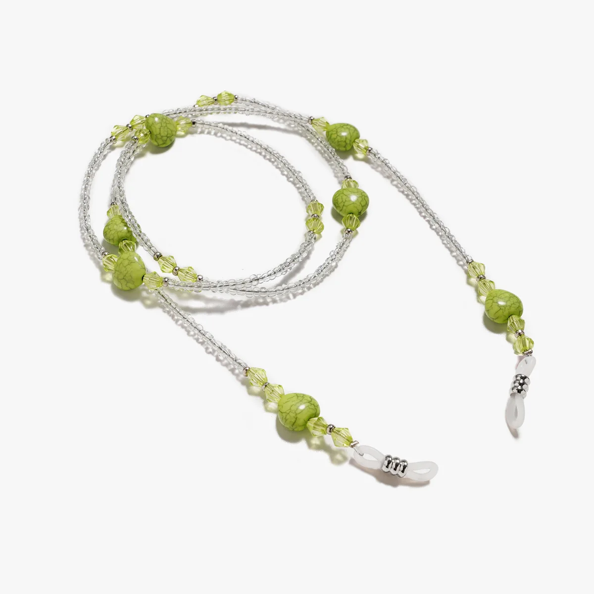 

Fashion Women Four Color Handmade Crystal Beads Clip Bead Glasses Chain Metal Sunglasses Rope Glasses Rope Strap Unisex Jewelry