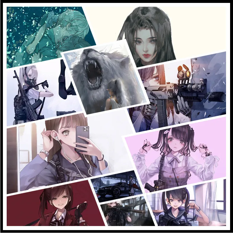 

5D Diamond Painting Anime Comics with Guns Cool Girls Combat Game Character Female Killers Female Soldiers Bedroom Decor Mural