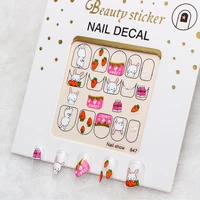 1 pc cartoons rabbit bear cat 3d acrylic adhesive nail stickers gilded text japanese cherry nail art decals manicure accessories