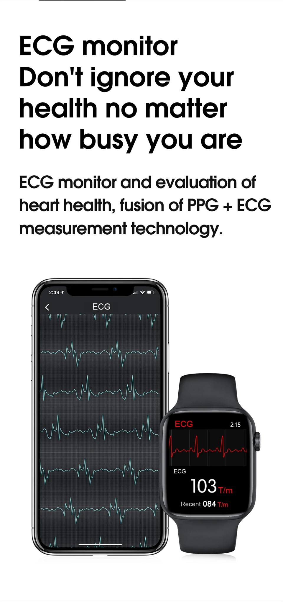 Умные часы серии 6 hermometer ECG монитор сердечного ритма температура IP68