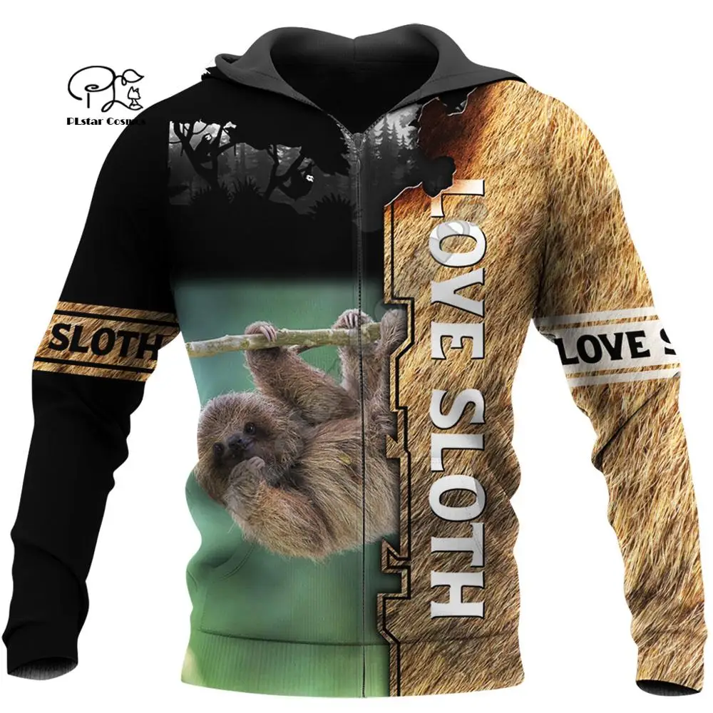 

PLstar Cosmos 3DPrint Hunter hunting Sloth Doom Animal Unisex Harajuku Streetwear Man/Woman Funny Hoodies/Sweatshirt/Jacket/-a9