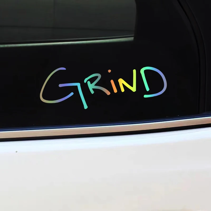 

GRIND Text Die-Cut Vinyl Decal Car Sticker Waterproof Auto Decors on Car Body Bumper Rear Window Laptop Choose Size #S60618