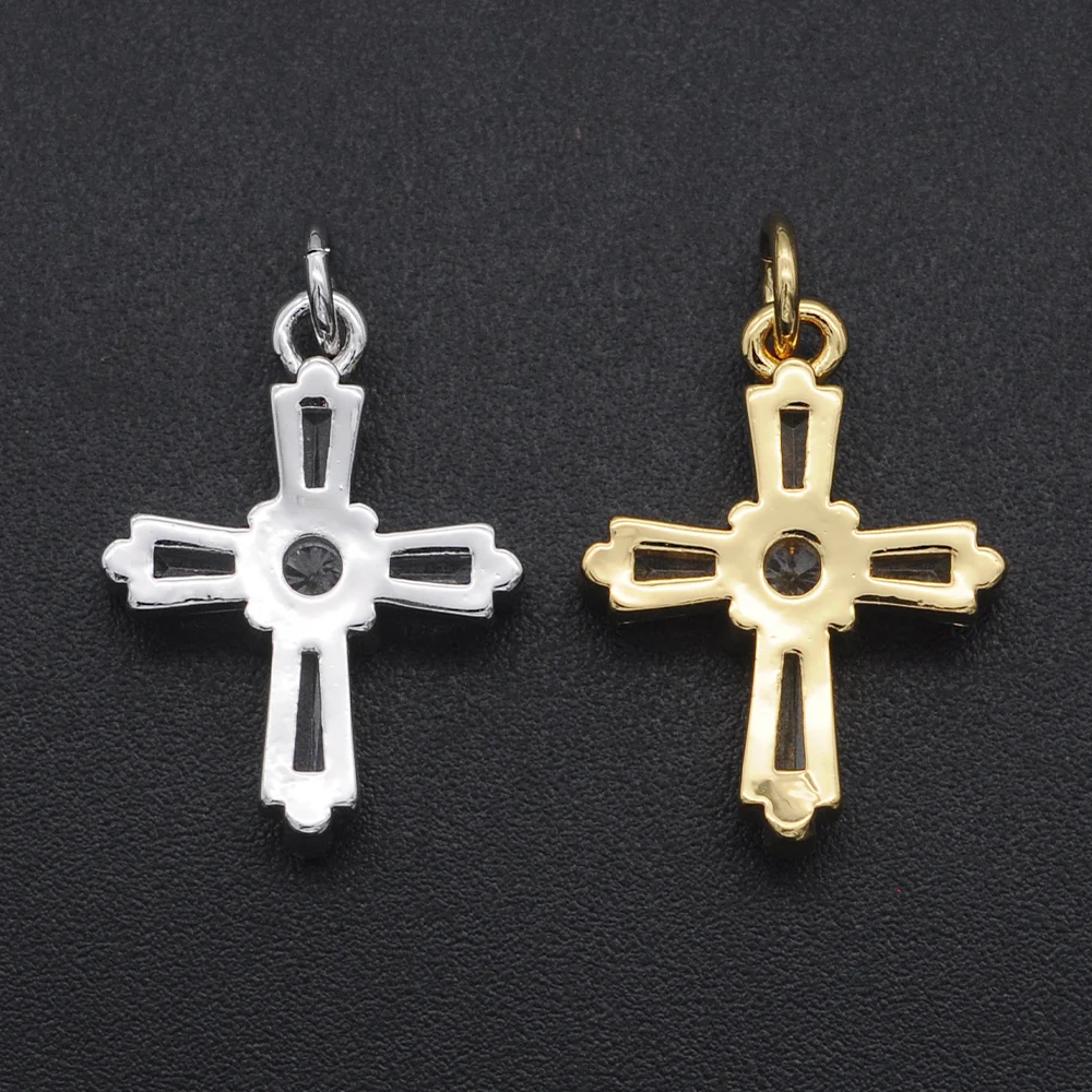Wholesale Fashion Jewellery Pendants: 14x21mm CZ Zircon Cross Pendant for DIY Jewelry and Bracelet Making Charm image 2