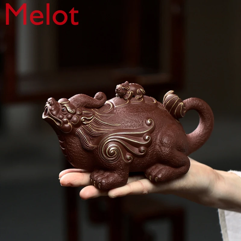 

Purple clay yixing teapot handmade kettle ore genuine zisha pot with gift box