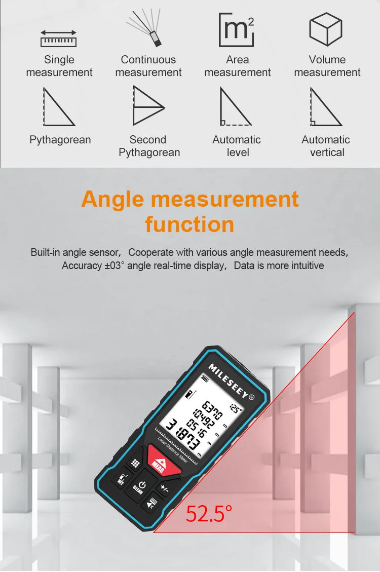 Mileseey X6 Laser Distance Meter trena laser лазерная рулетка Rangefinder Measuring profesional tester tools | Инструменты