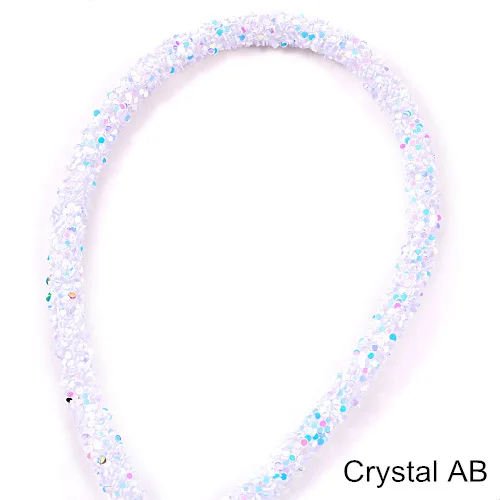 Crystal AB 1 ярд 6 мм смолы сверкающие стразы веревка красочная трубка шнур веревка стразы отделка для DIY вечерние украшения свадьбы B1277 - Цвет: Crystal AB