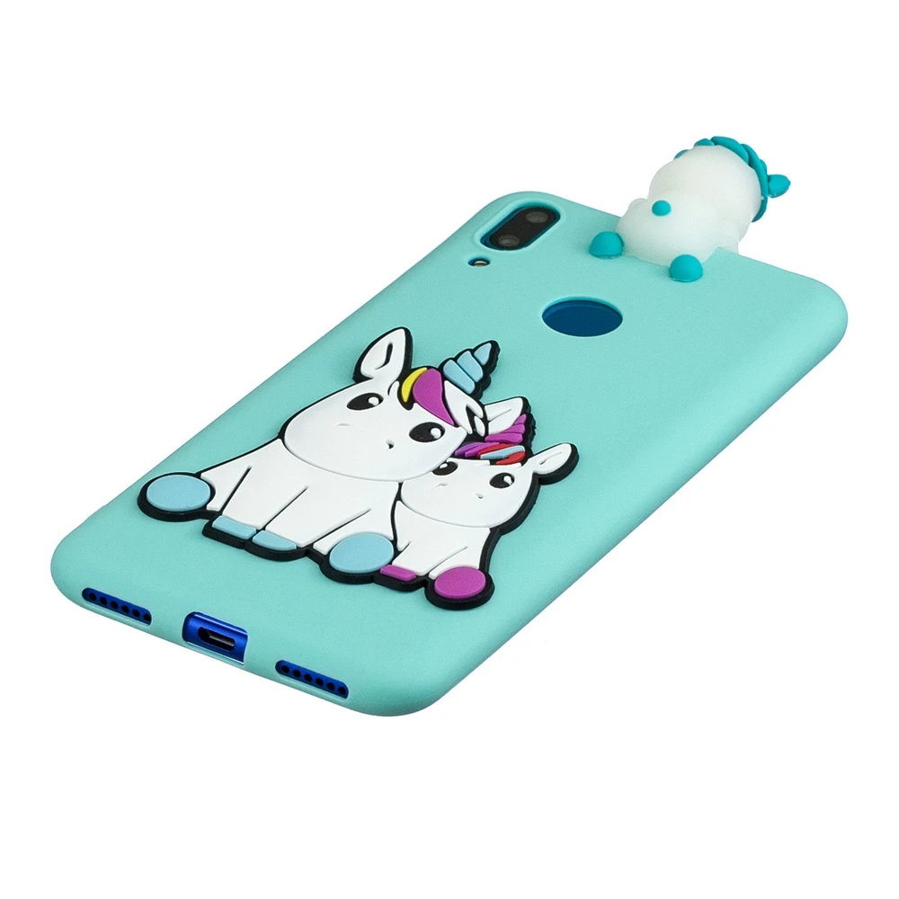 Etui huawei Y6 Y7 Prime чехол Крышка Y5 Y7 Y9 симпатичный типа сделай себе сам 3D собаки в форме единорога панда силиконовый чехол для принципиально huawei Y6 Y7 Y9 чехол