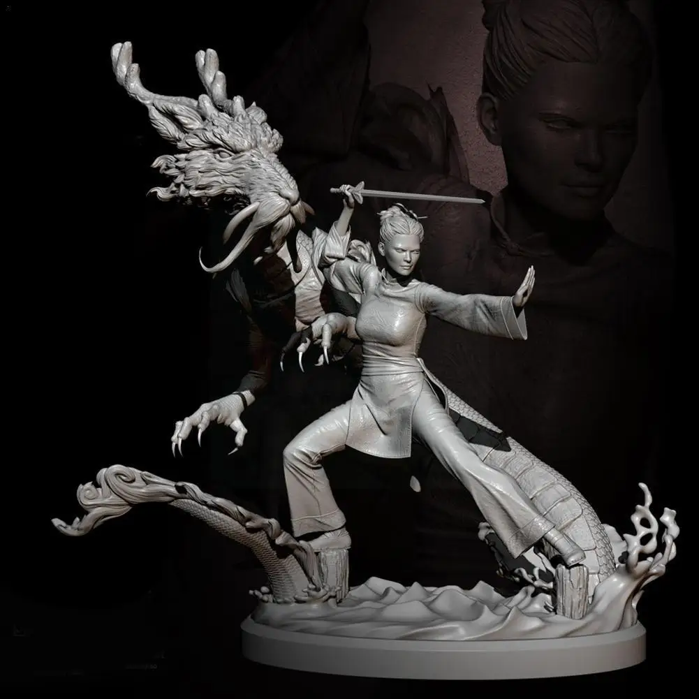 

75mm 1/24 Resin Model Kits Figure Dragon Soldier Model Diy -2831 Self-assembled G7p0