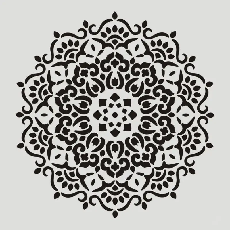 

6pcs/set Mandala Stencil Wall Painting DIY Drawing Template Ruler for Floor Tiles Funiture Decor
