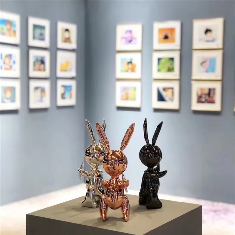 &iexcl;Oferta! Globo de resina de arte Pop americano, estatua de conejo, Koons, regalo elegante, reci&eacute;n producido-2