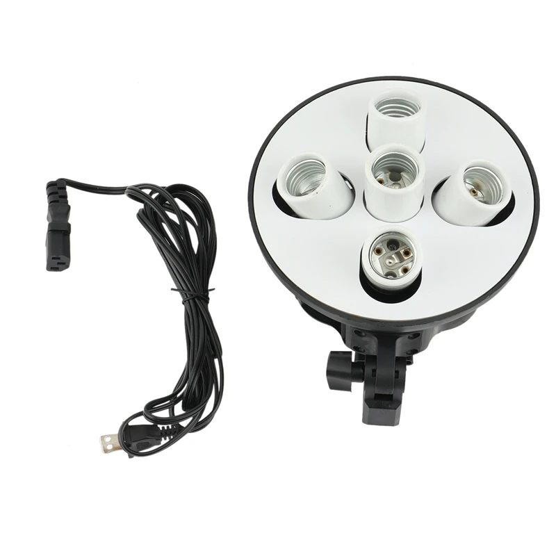 

5 Socket E27 Light Lamp Bulb Head Bracket Umbrella Holder Adapter for Photo Studio Softbox, 5 Lamp Bulb Base