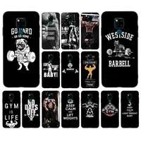 yndfcnb bodybuilding gym fitness phone case for huawei mate 10 20 lite pro x honor play y6 5 7 9 prime 2018 2019