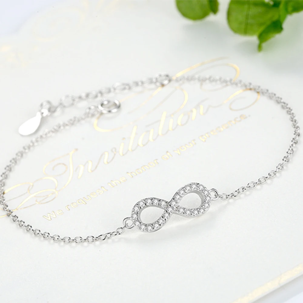 ELESHE Fashion 925 Sterling Silver Faith Cross Heart Clover Charm Bracelet Crystal Zircon Link Chain for Women Jewelry | Украшения и