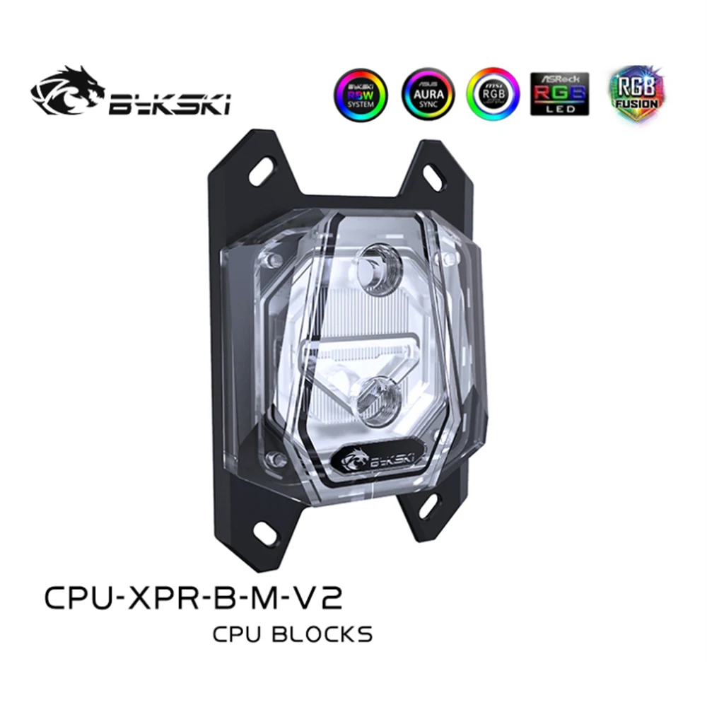 Bykski AMD CPU Water Block Copper Transperant For Ryzen7/5/3 AM4/3+/3/2+/2 FM2+/FM2/FM1 Cooler RGB 12V/5V MOD CPU-XPR-B-M-V2 | Компьютеры