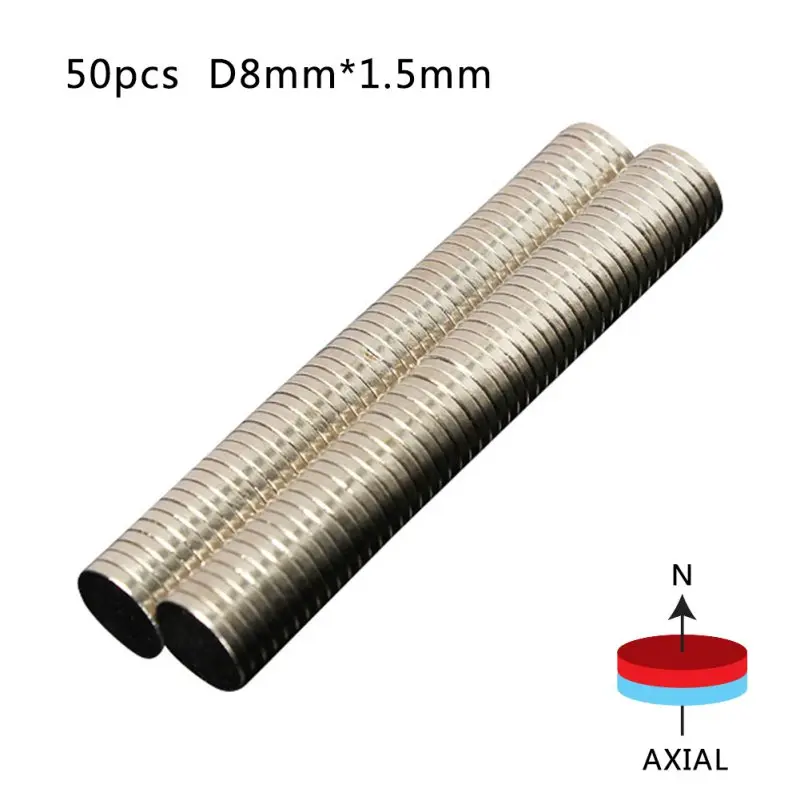 50 мини маленький магнитный диск шт Сильный круглый диаметр 8 мм X 1 5 цилиндр