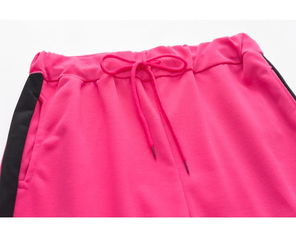 

2020 Summer wWomen Lips Print Two Piece Set Off Shoulder Tee- Top Pencil Jogger Sweatpants Suit Sporting Tracksuit Overalls 2Pc