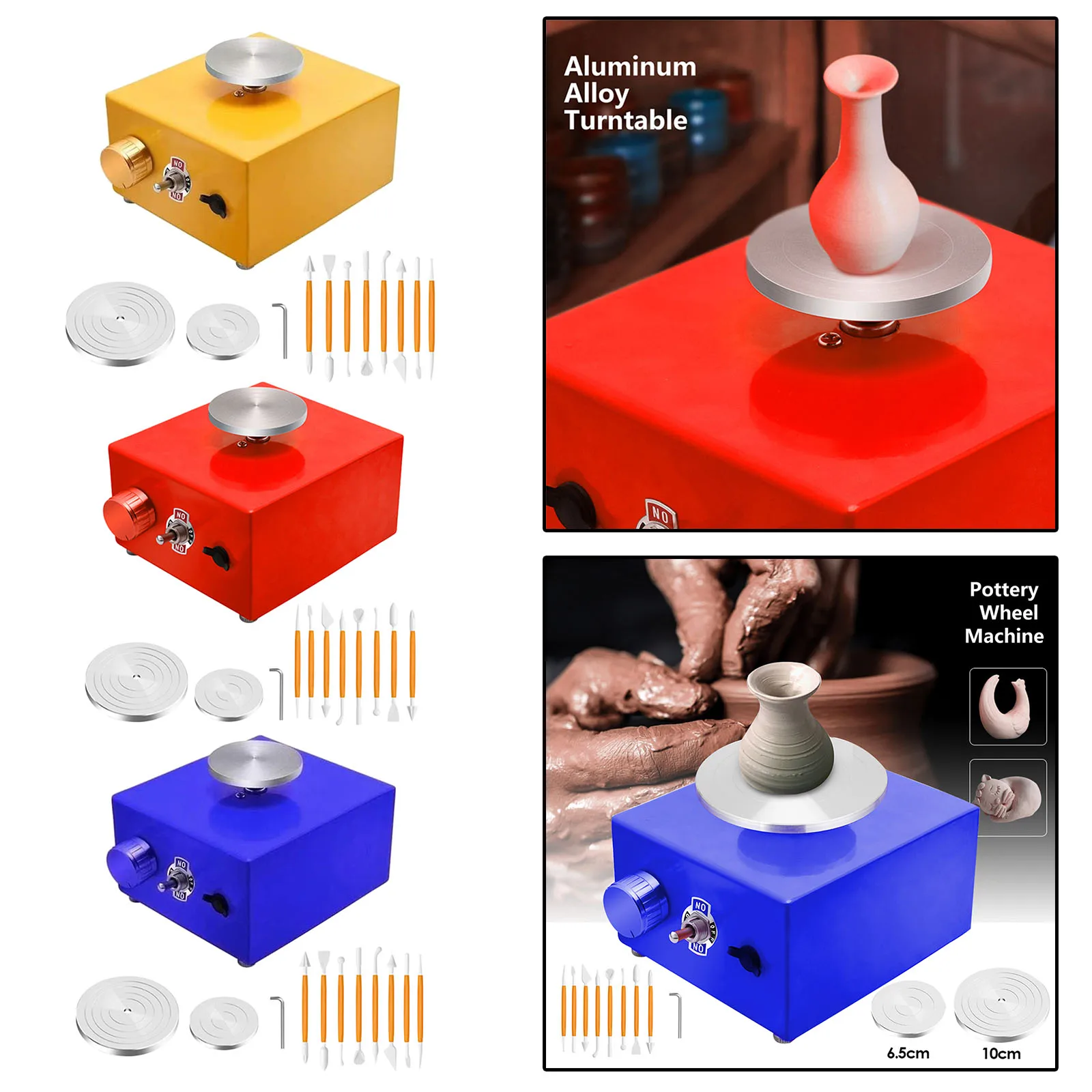 

Mini Electric Pottery Wheel Machine Forming Machine with Tray and Clay Tools