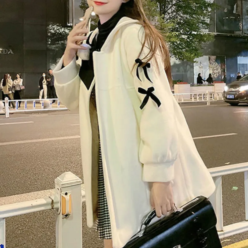 

Autumn/Winter Japanese Cute Kawaii Lolita Girl Woolen Coat JSK Uniform Girl Preppy Women Elegant Winter Warm Fairy Trend Coat