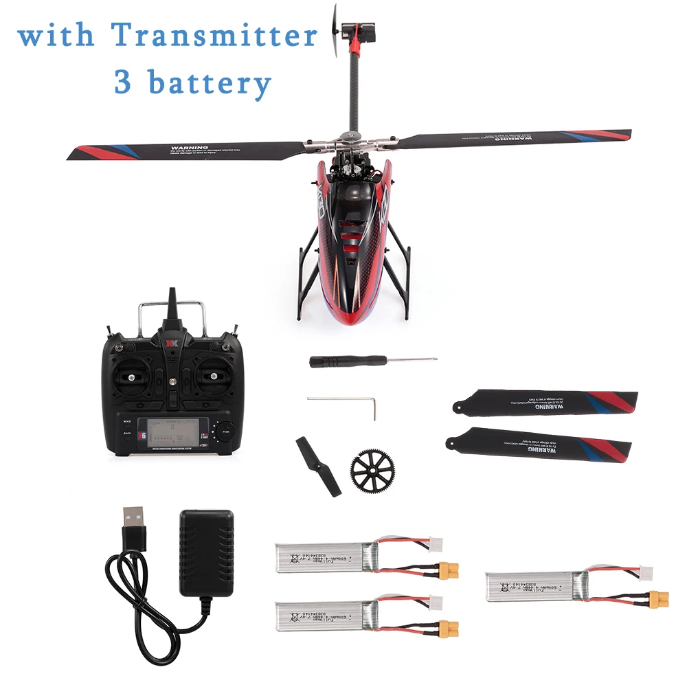 with Transmitter 3B WLtoys XK K130-B Радиоуправляемый вертолет бесщеточный 3D6G безлетный S-FHSS трюк на дистанционном управлении Вертолет игрушка с 3 батареями - Цвет: with Transmitter 3B