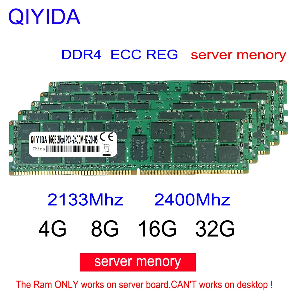 Ddr4 ram 8gb 4GB 16GB PC4 2133MHz или 2400MHz 2600MHZ 2400T 2133P ECC REG память сервера 4G 16g 8g ddr4|Оперативная