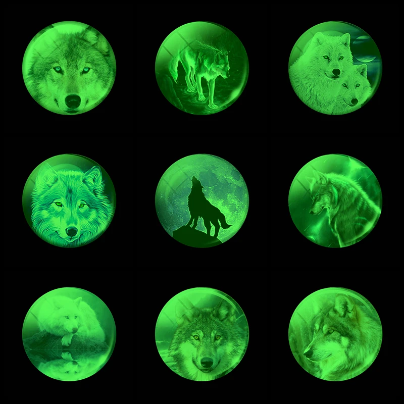 Светящийся Волк и брелок луна подвеска со стеклянным шариком хрустальный шар