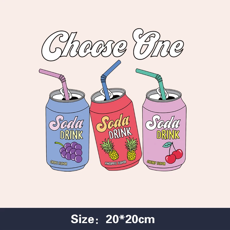 

Patches Appliqued Iron-On Pop can fruit T-shirt pattern heat transfer decal heat transfer stickers for t shirt