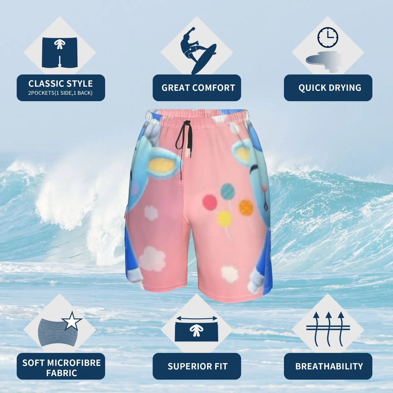 Пляжные шорты шерб с изображением животных шерб|Плавки и пляжные шорты| |