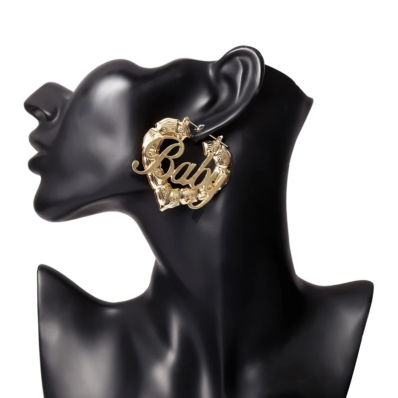 Женские круглые серьги полые золотого и серебряного цвета в стиле панк |