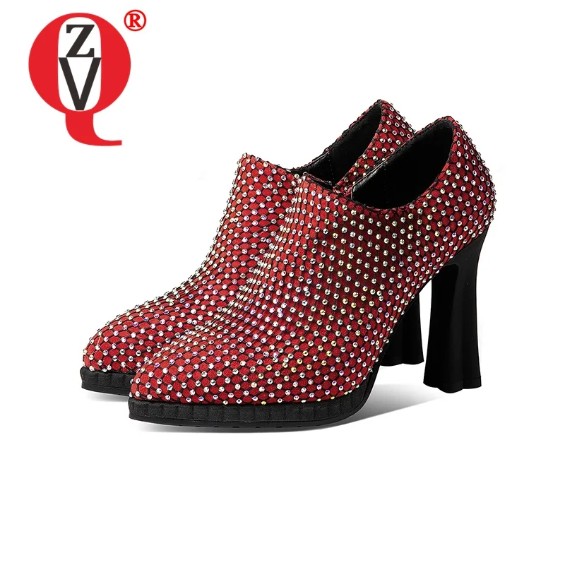 

ZVQ Woman Genuine Leather Leisure Shoes Spring New Style Pointed Toe Fashion Office Lady Mature Comfortable Ventilation