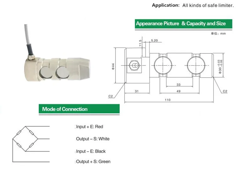 

IP67 Alloy Column Loadpin Axis 5t Weight Load Cell Sensor 5 ton for Safe Limiter