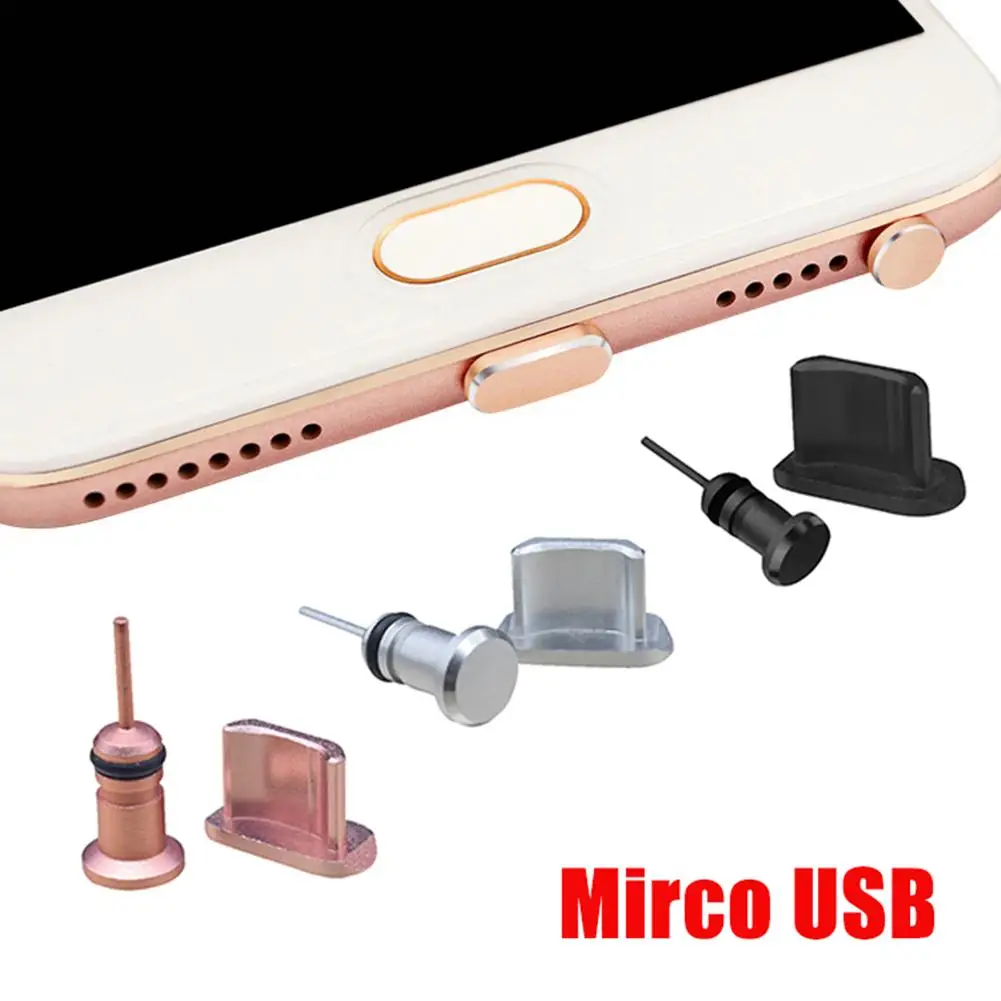 Type C Micro USB разъем для наушников порт зарядки Анти пыль Android iPhone|Комплекты